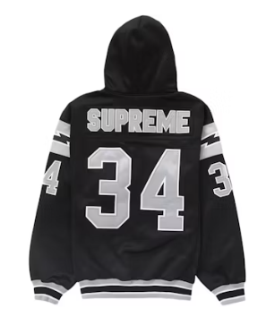 Supreme Football Zip Up Hooded Sweatshirt Black