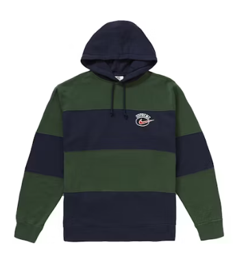 Supreme Nike Stripe Hooded Sweatshirt Navy