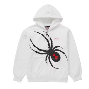 Supreme Spyder Zip Up Hooded Sweatshirt White