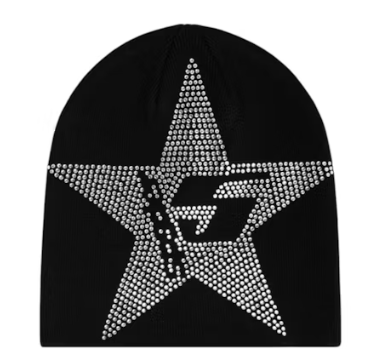 Sp5der Star Rhinestone Skully Black