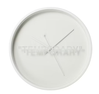 Virgil Abloh IKEA MARKERAD "TEMPORARY" Wall Clock White