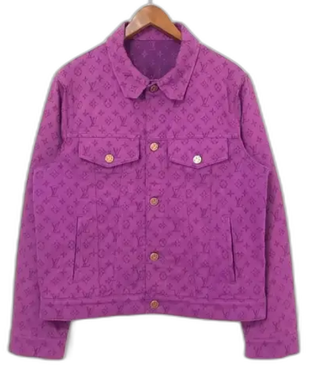 Louis Vuitton Purple Monogram Denim Button Up Jacket