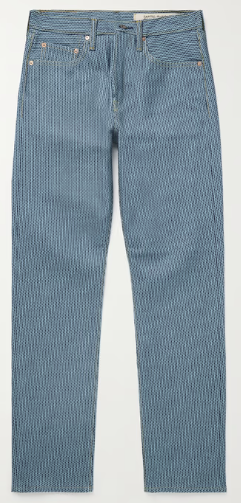 KAPITAL Century Slim Fit Straight Leg Embroidered Jeans Indigo
