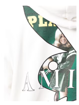 AMIRI Playboy Logo Hoodie White Green Multi