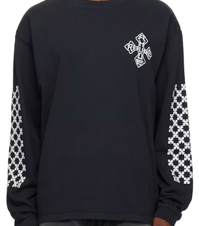 Rhude Black Cross Long Sleeve T-Shirt