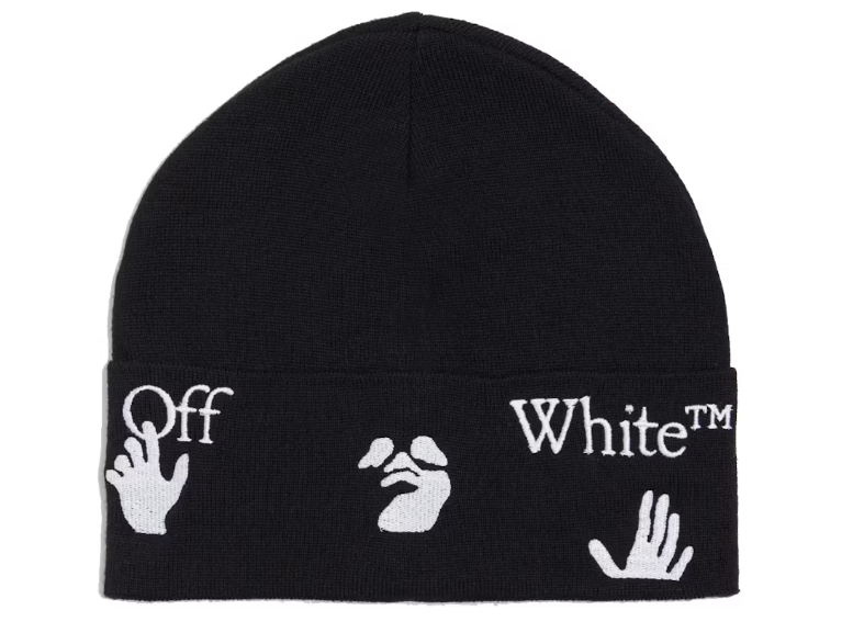OFF-WHITE Logo Beanie Black/White
