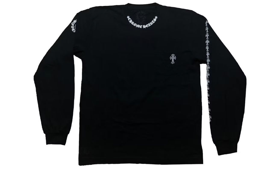 Chrome Hearts Neck Logo Cross Sleeve L/S T-shirt Black
