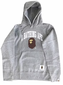 BAPE Happy New Year Hoodie Heather Grey