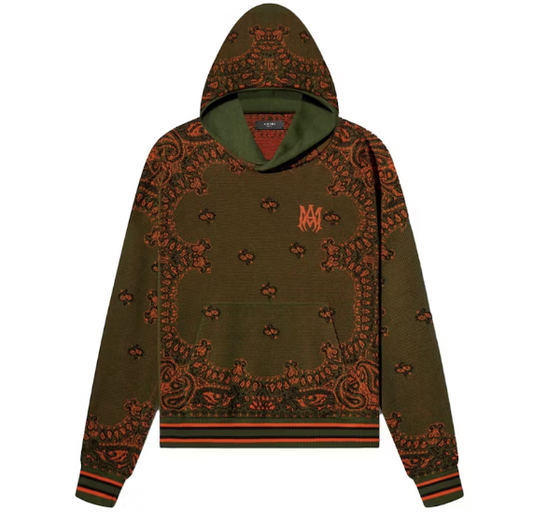 AMIRI Bandana Paisley Hoodie Green