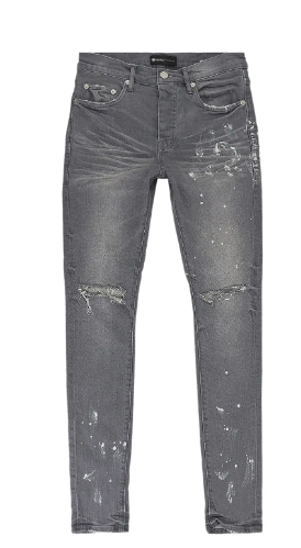 Purple Brand Worn Knee Slit Jeans Grey