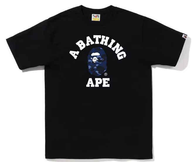 BAPE Color Camo College Tee Black Blue