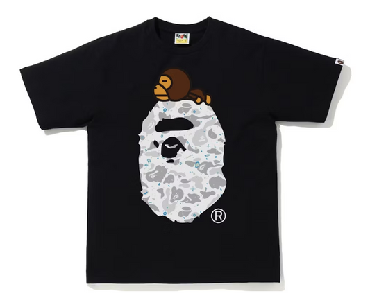 BAPE Space Camo Milo On Big Ape Tee Black