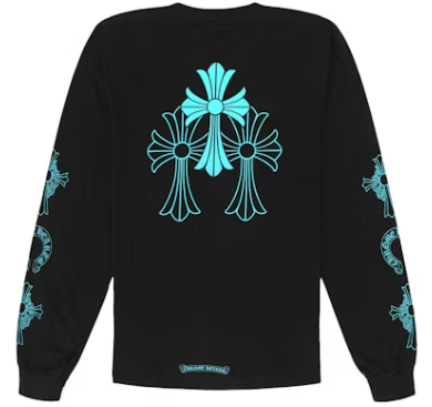 Chrome Hearts Triple Cross Logo L/S T-shirt Black/Blue