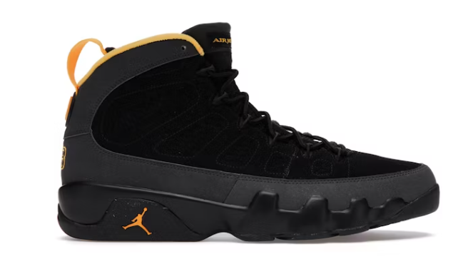 Jordan 9 Retro Dark Charcoal University Gold