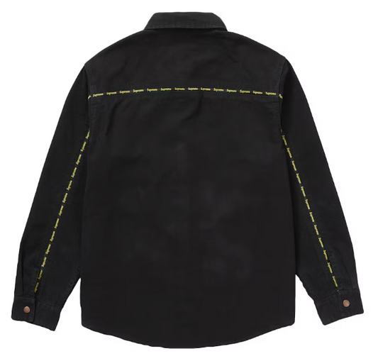 Supreme Logo Taping Work Shirt Black