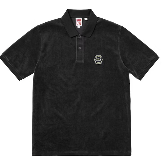 Supreme Lacoste Velour Polo Black