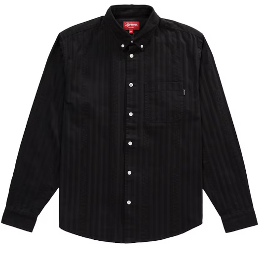 Supreme Jacquard Stripe Twill Shirt Black