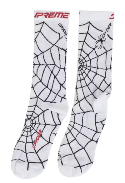 Supreme Spyder Crew Socks (1 Pack) White