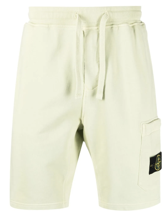 Stone Island Compass Patch Track Shorts Yellow