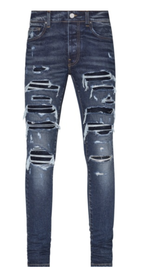 Amiri Thrasher Jeans Deep Classic Indigo Navy Glitter
