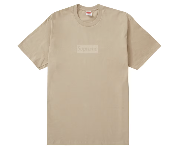 Supreme Tonal Box Logo Tee Khaki