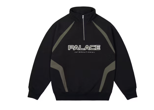 Palace International 1/4 Zip Black
