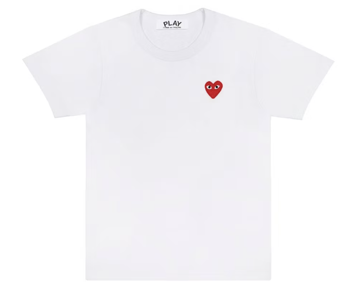 Comme des Garcons PLAY Play Embroidered Red Heart T-shirt White