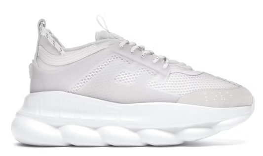 Versace Chain Reaction White Mesh Rubber Suede