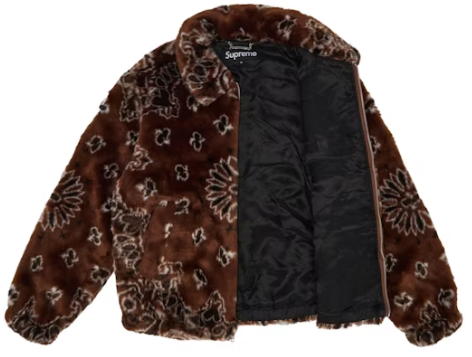 Supreme Bandana Faux Fur Bomber Jacket Brown