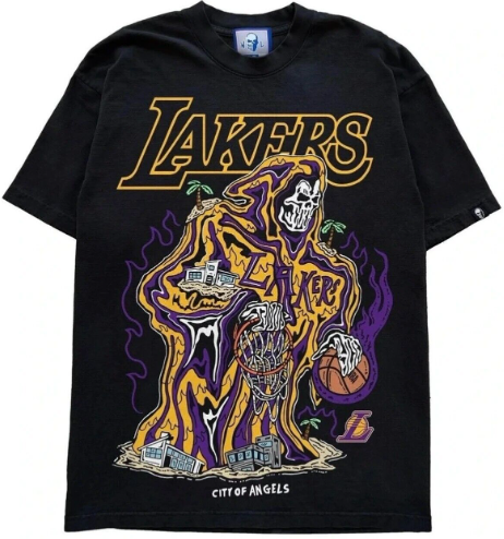 Warren Lotas x NBA Los Angeles Lakers City Of Angels T Shirt Black