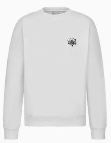 Dior Shawn Stussy Bee Embroidred Oversized Sweatshirt White