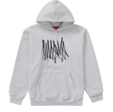 Supreme Tag Hooded Sweatshirt Ash Grey