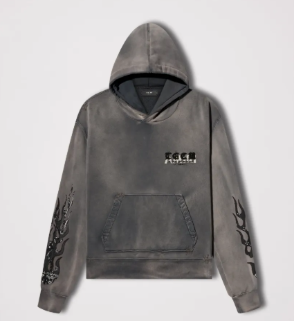 Amiri TGCW Flames Hoodie Grey