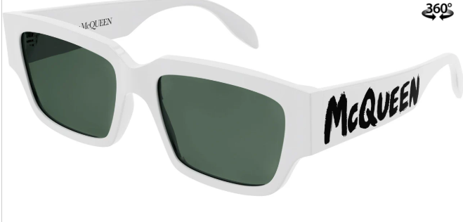 Alexander McQueen Graffiti Logo Sunglasses White