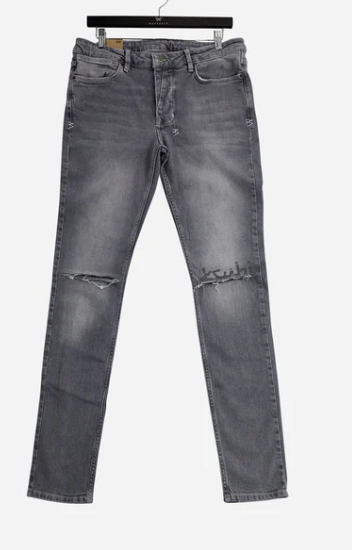Ksubi Van Winkle Thrifted Ripped Jeans Grey