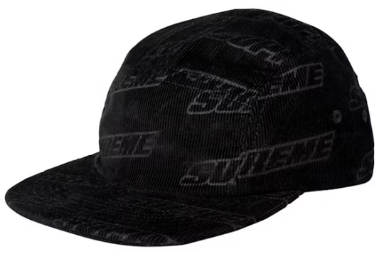Supreme Debossed Corduroy Camp Cap Black