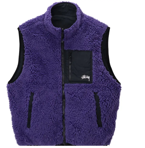 Stussy Sherpa Vest Purple