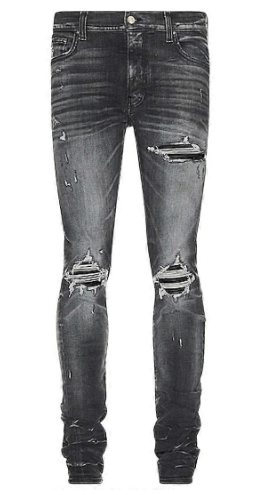 AMIRI MX1 Black Suede Patch Jeans Classic Grey