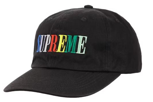 Supreme Multi Color Logo 6-Panel Black
