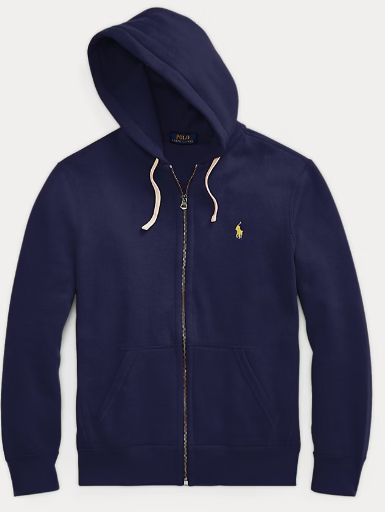 Polo Ralph Lauren Long Sleeved Full Zip Hoodie Navy