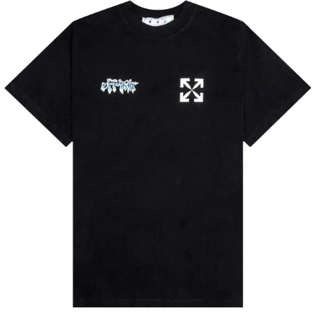 Off-White 90's Liquid Slim Short-Sleeve Tee Black White