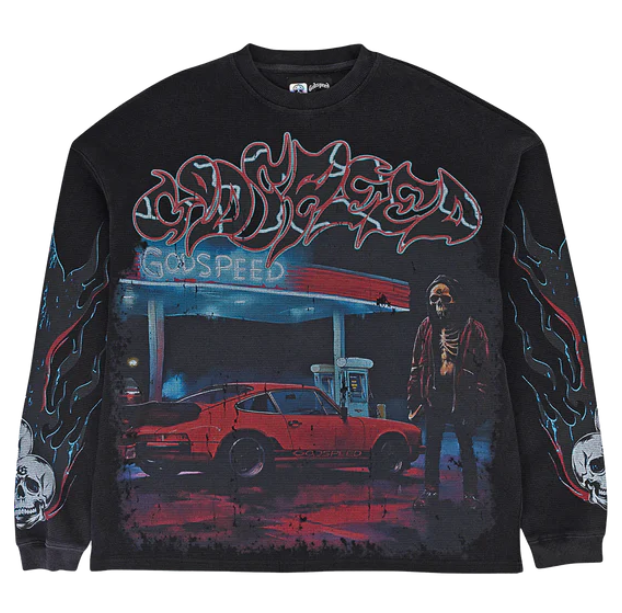 Godspeed Pit Stop Thermal Long-Sleeve T-Shirt Black Wash