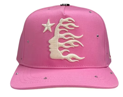 Hellstar OG Logo Rhinestone Snapback Hat Pink