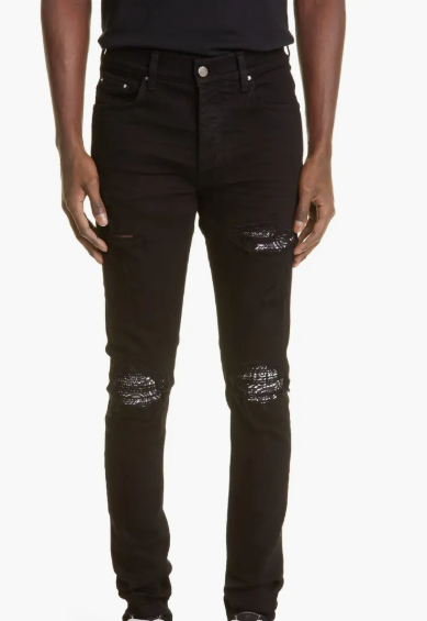 Amiri MX1 Bandana Patch Ripped Jeans