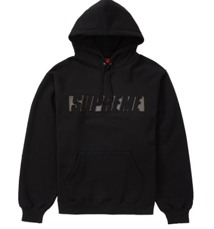 Supreme Reflective Cutout Hooded Sweatshirt Black