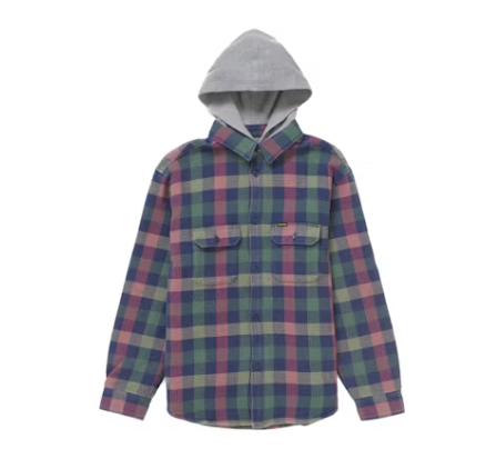 Supreme Waffle Plaid Hooded Shirt Multicolor