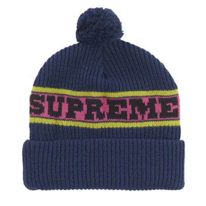 Supreme Big Stripe Beanie (FW24) Navy