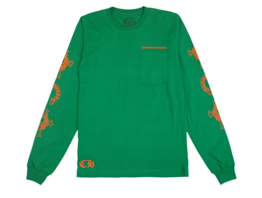 Chrome Hearts Horseshoe L/S T-shirt Green/Orange