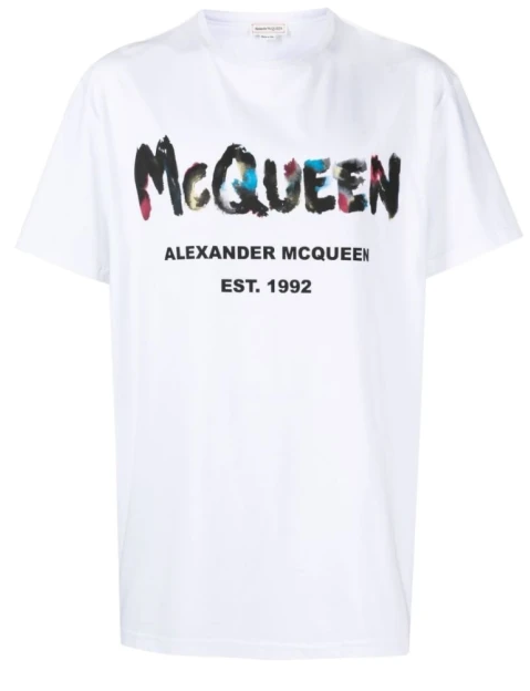 Alexander McQueen Watercolour Graffiti Print T-shirt