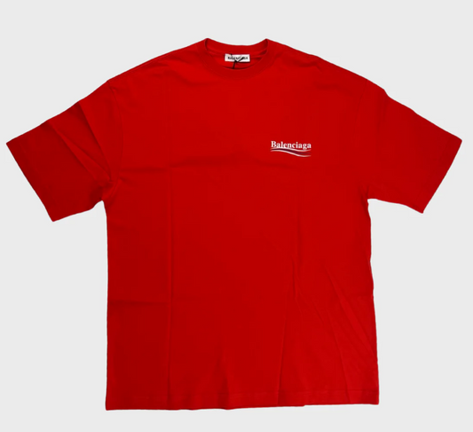 Balenciaga Politcal Logo Campaign Oversized T-Shirt Red